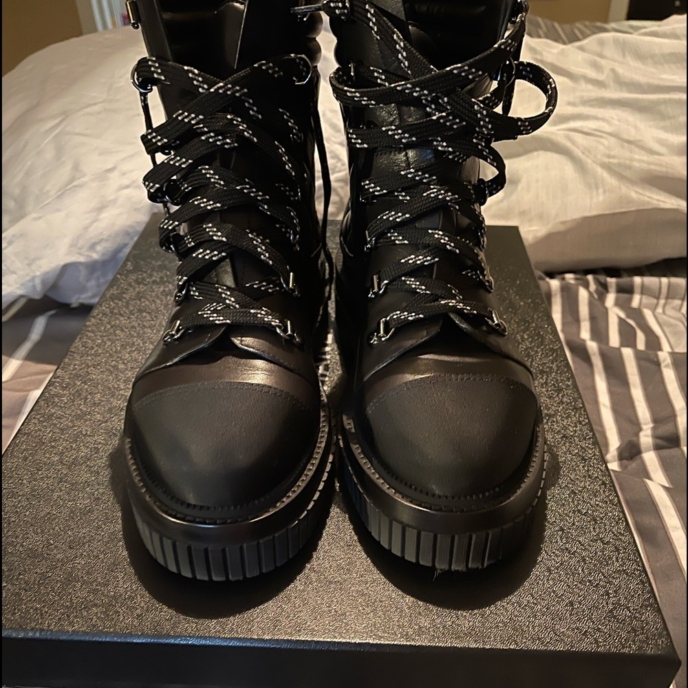 Black Chanel boots